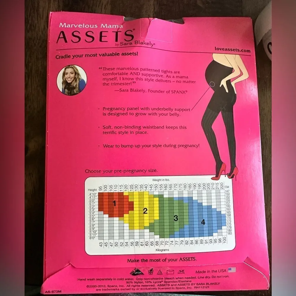 NWT Assets by Spanx Maternity Opaque Stripe Patterned Tights - Size 3